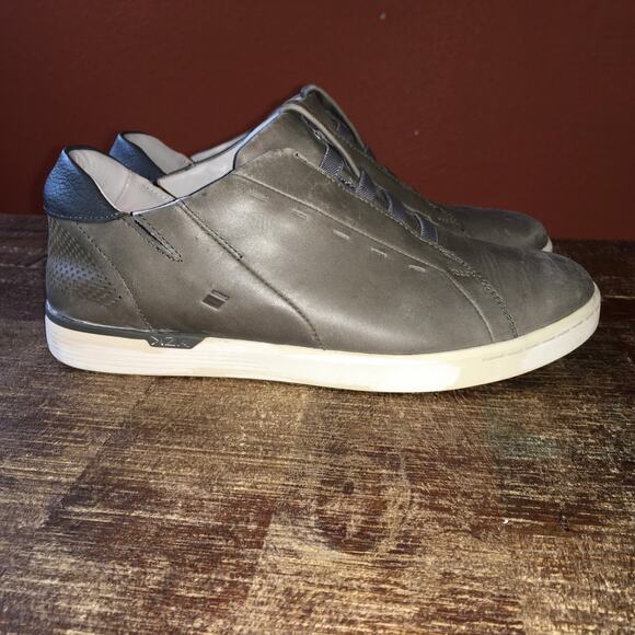Kizik New York Court Shoe Sneaker Mens 8.5 Wide Slip on Hands Free Grey Leatherd - Picture 2 of 10